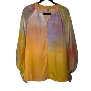 Anthropologie Bl-nk London Women's Long Sleeve Oversize Peasant Top Size S NWOT